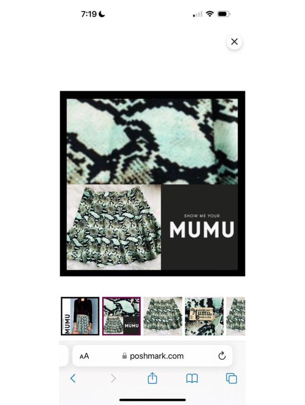 Show Me Your Mumu Snake Print Skater Skirt